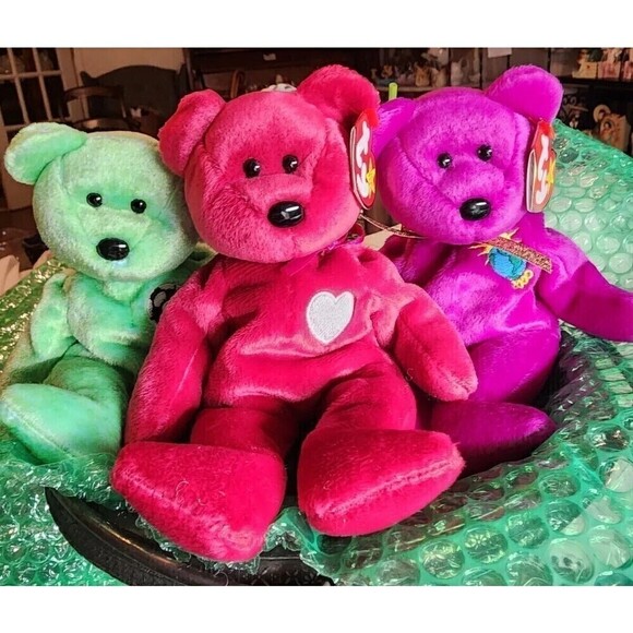 😄Pick 3/$24: Beanie Babies: Kicks, Valentina, and Millenium - Picture 1 of 4
